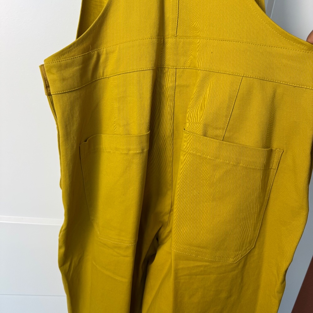 NWT -Yellow- Bridge & Burn Wide Leg Cropped Overalls - Picture 4 of 13